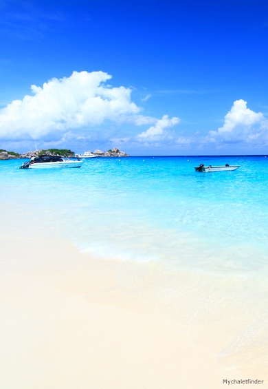 deserted white sandy beach in british virgin islands, caribbean