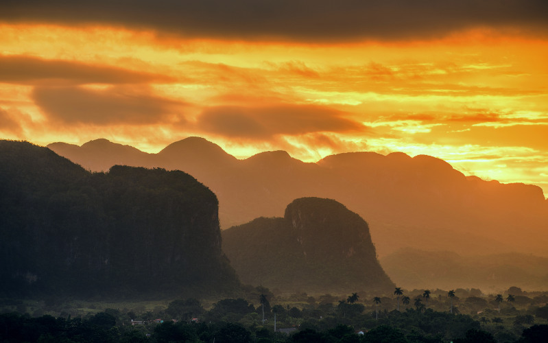 cuba vinales valley at dawn