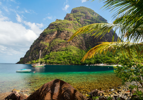 piton mountain in saint lucia caribbean