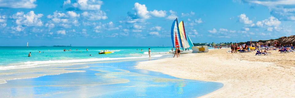 sail boats on varadero beach cuba caribbean