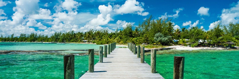 boat dock and beach on andros island bahamas