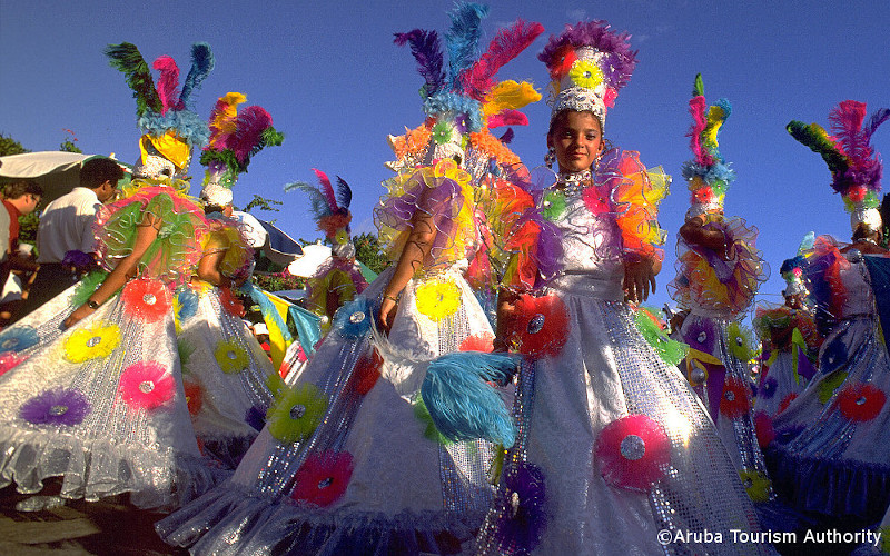 Arubal carnival dancers at aruba carnival